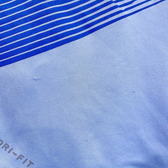 Nike Athletic Cut Curved Hem Tee Blue Performance Jersey Toddler Girl 2T - Picture 2 of 5